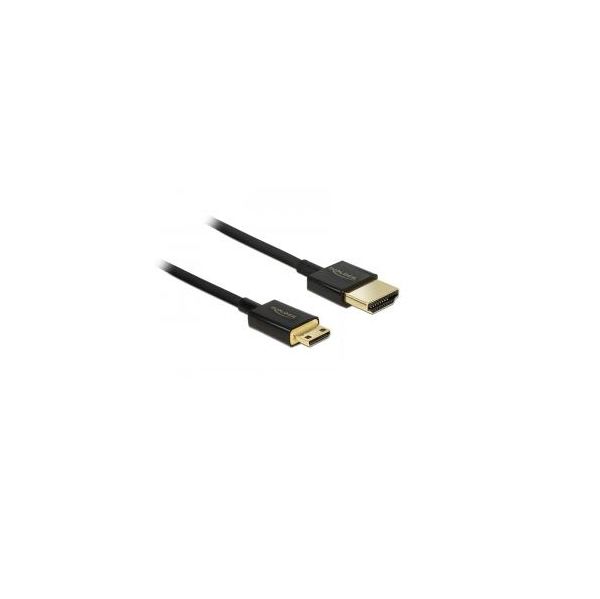 Delock Cabo HDMI-A Macho para HDMI Mini-C Macho 3D 4K 2m Slim Alta Qualidade