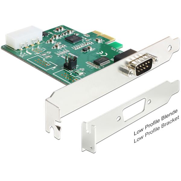 Delock Placa PCIe RS-232 89333 1x Serial Alta Velocidade 921K com Alimentação de Tensão