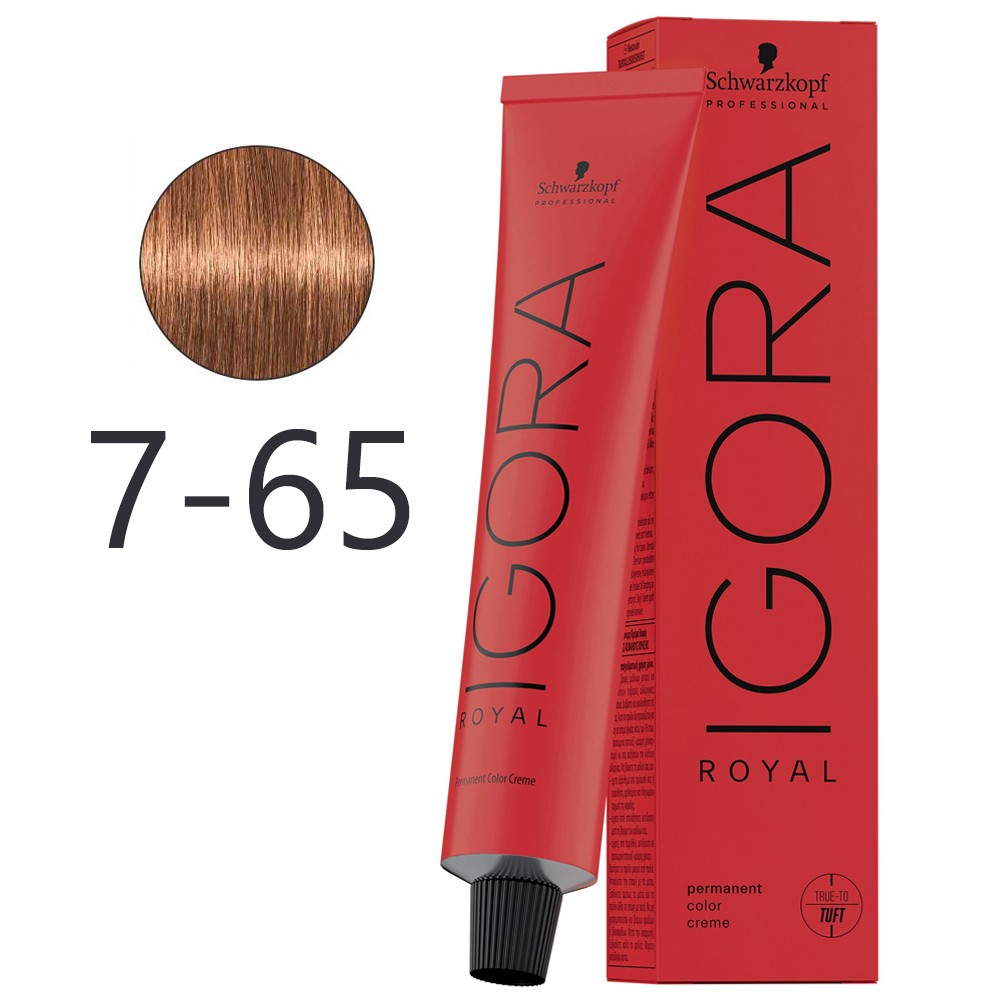 Schwarzkopf - Tinte Permanente Igora Royal 7-65 Rubio Medio Marrón Dorado 60 ml