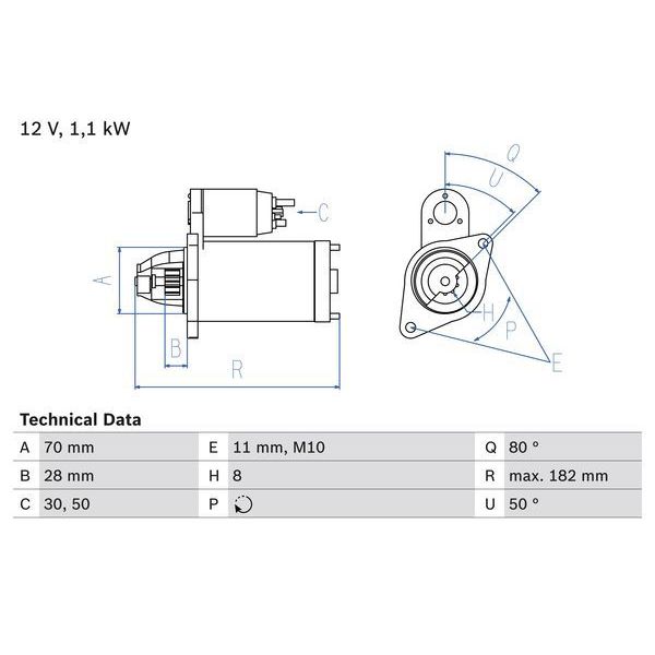 Bosch Motor de Arranque 986 025 760 4047025528009