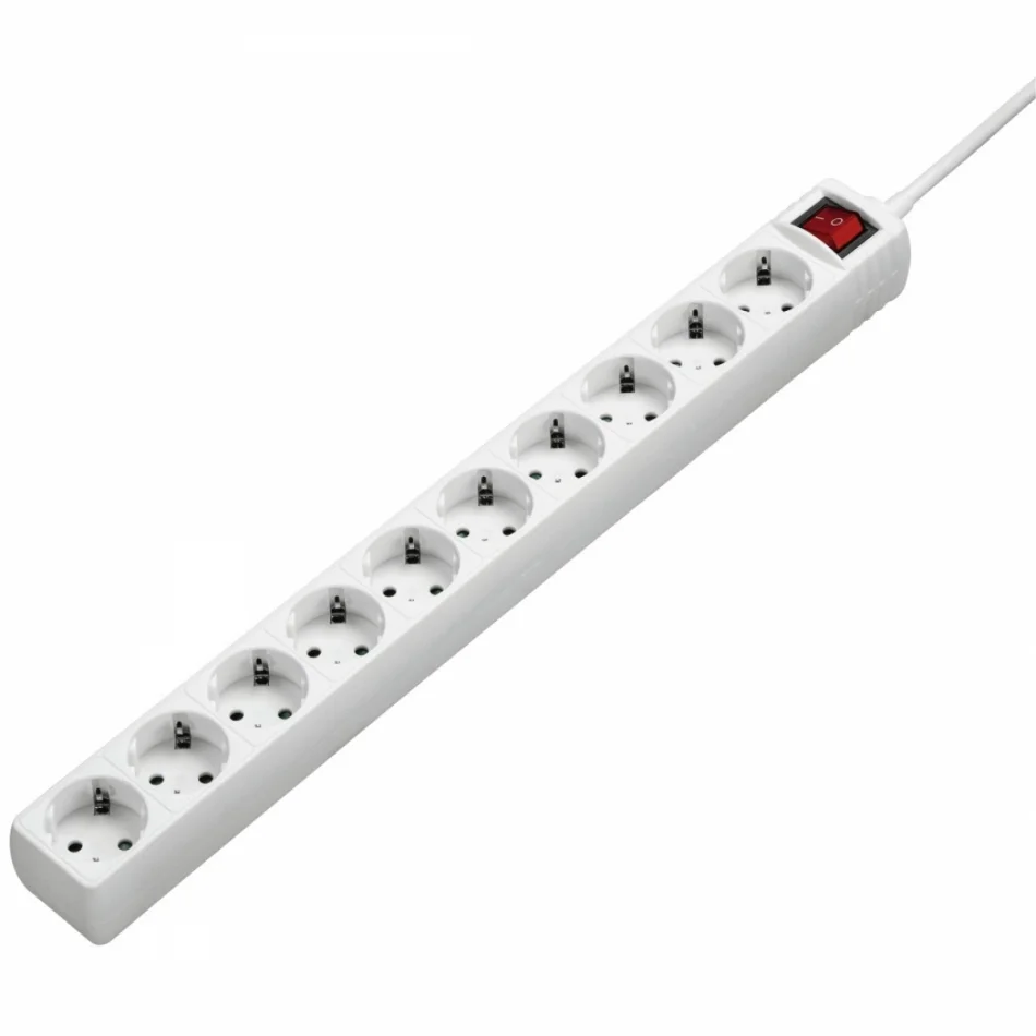 Extenção eléctrica HAMA 10 tomadas, 3,0mt branco