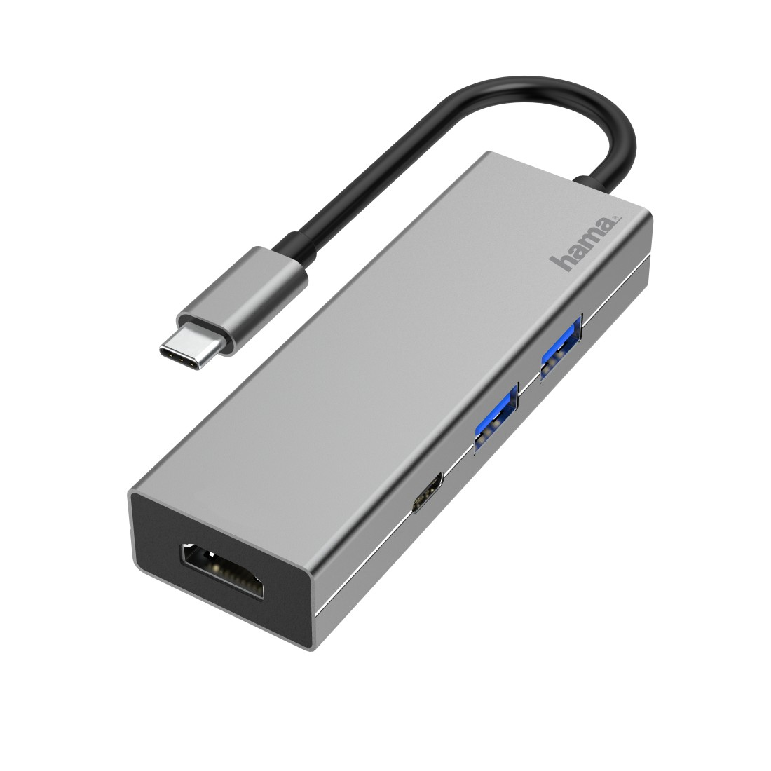 Hama 00200107 base & duplicador de portas USB 3.2 Gen 1 (3.1 Gen 1) Type-C Antracite, Cinzento