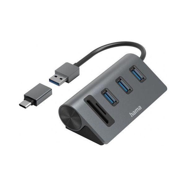 Hama Leitor Cartões 5 Portas 3xUSB-A SD e MicroSD