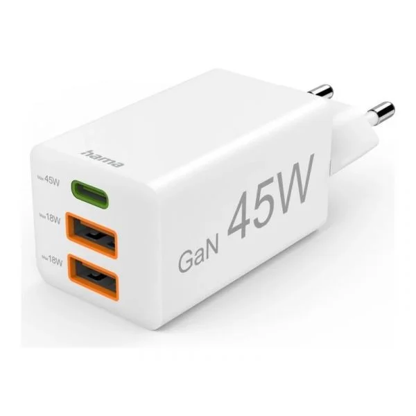 HAMA Carregador GaN 45W Branco