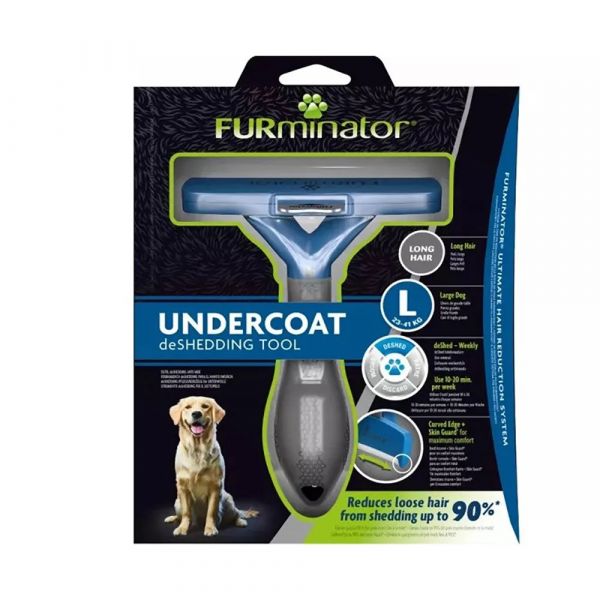 FURminator Escova Undercoat L para Cães de Pelo Longo