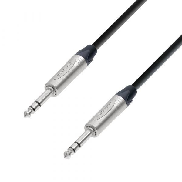 Adam Hall Cables K5 Bvv 1000 - Patch Cable Neutrik 6.3 mm Jack Stereo To 6.3 mm Jack Stereo 10 M