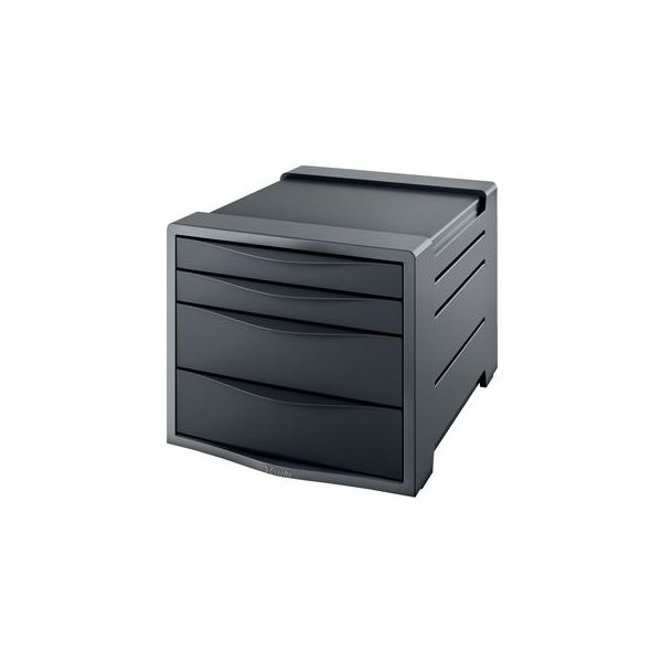 Esselte Gavetas para Secretária Vivida 4 Gavetas 24.5x36.5x28.5cm Preto e Cinzento - 623761
