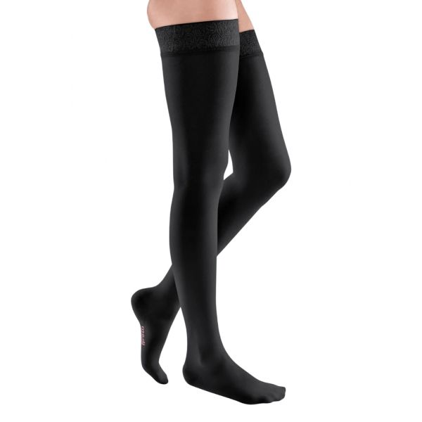 Medi Meia Elastica C/banda Fixação Ccl2 Elegance (preto, Iii)