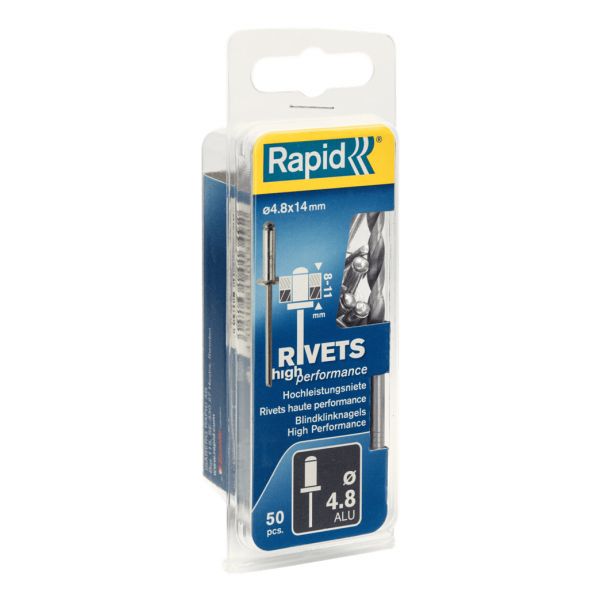 Rapid Rebites de Fixação com Broca Ø 4.8 x 14 mm Alumínio 50 Unidades