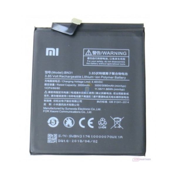 Xiaomi Bateria BN31 para Xiaomi Mi 5X/A1