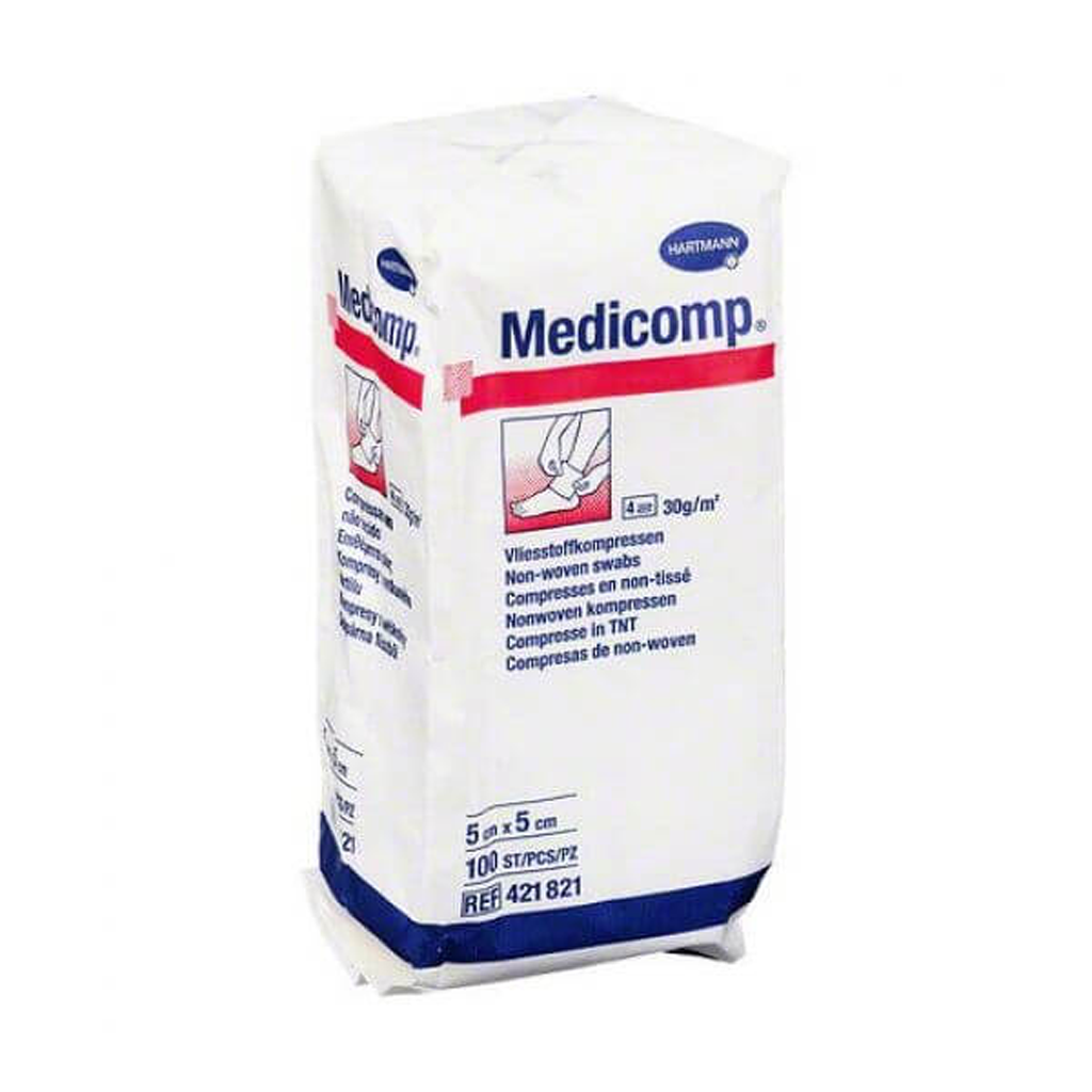 Medicomp Compressas Não Tecido Não Esterilizadas 5x5cm 100 Unidades