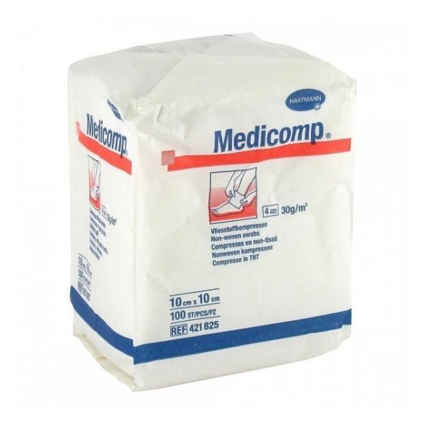 Medicomp Compressas Não Tecido Não Esterilizadas 10x10cm 100 Unidades