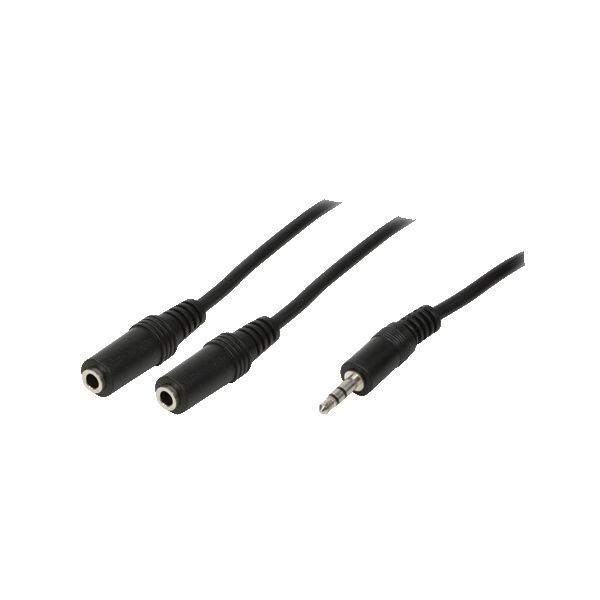 Logilink 51321 Cabo Adaptador Áudio 1x3.5mm para 2x3.5mm 0.2m Preto