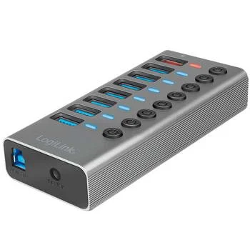 HUB Logilink 7X USB-A 3.2 + 1X USB-A FAST CHARGING ALIMENTAD