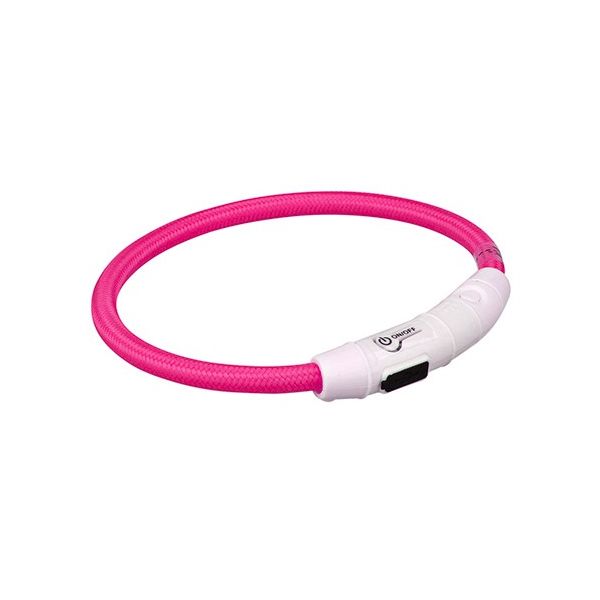 Trixie Colar Luminoso Flash Light USB M - L 45cm Pink