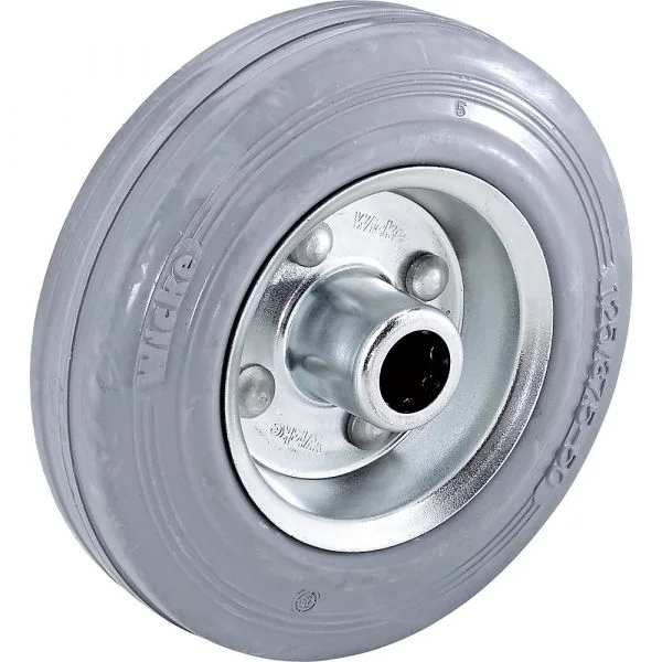 Wicke Roda de Borracha Maciça, Não Deixa Marcas, em Jante de Chapa de Aço, Rolamento de Rolos, Ø X Largura da Roda 80 X 25 mm - M75244-958107