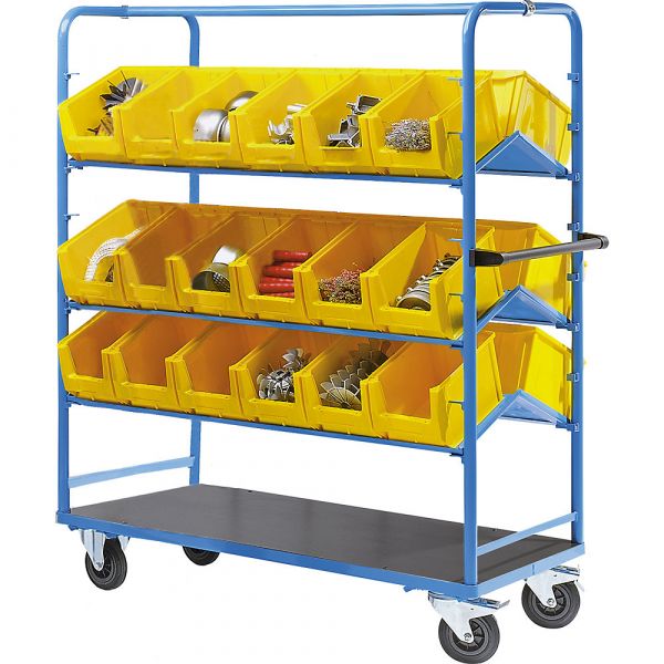 Eurokraft Carro para Assistência e Disposição, Cxlxa 1500 X 650 X 1750 mm, 300 Kg Azul Claro Ral 5012 - M70337-516020