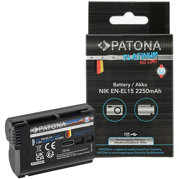 Patona 1363 Bateria Platinium com Entrada Usb-c Nikon EN-EL15 - PATONA1363