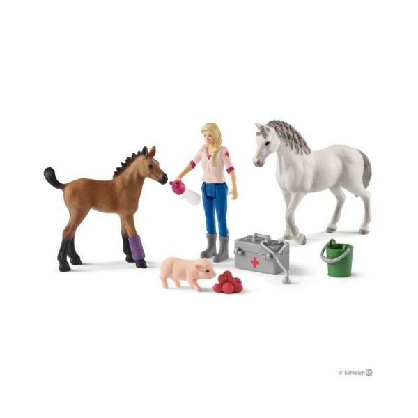 Schleich Farm World 42486 Veterinaria Visita Mare e Foal - 42486