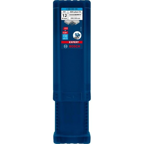 Broca EXPERT SDS plus-7X, 12 x 200 x 265 mm, 30 unidades refª 2608900190 BOSCH