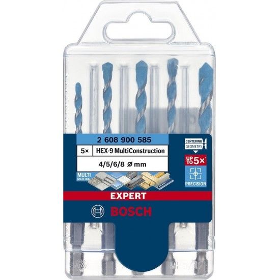 KIT brocas EXPERT HEX-9 MultiConstruction, 4/5/6/6/8mm REF 2.608.900.585 BOSCH