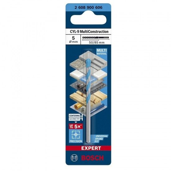 Broca EXPERT CYL-9 MultiConstruction, 5x50 x85 mm 2.608.900.606 BOSCH