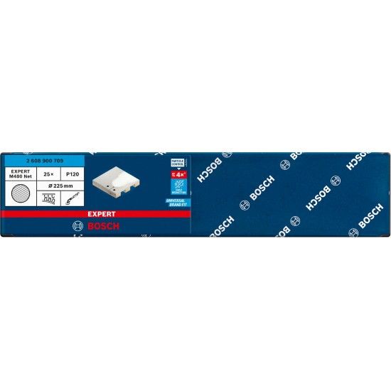 Rede de lixa para cartão-gesso EXPERT M480, 225 mm, G 120, 25 unidades refª 2608900709 BOSCH