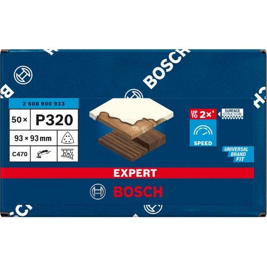 Lixa EXPERT C470 para lixadeiras delta 93 mm, G 320 50 un. refª 2608900933 BOSCH
