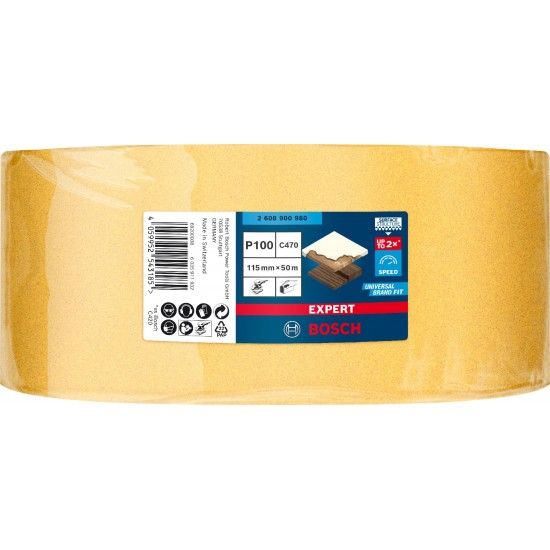 Rolo de lixa EXPERT C470 para lixado manual 115 mm x 50 m, G 100 refª 2608900980 BOSCH