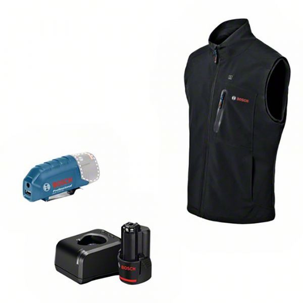Bosch Professional Ghh 12 + 18v Xa + Gaa 12v-21 + Gba 12v 2.0 Heated Vest Azul L