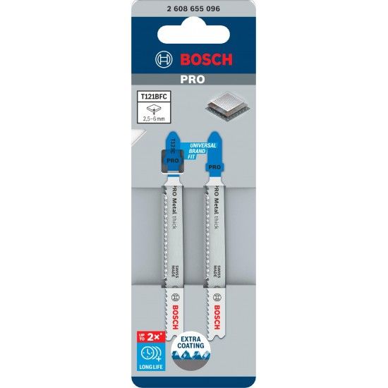 Lâmina de serra vertical PRO Metal thick T121BFC 92 mm, 2 unid. refª 2608655096 BOSCH