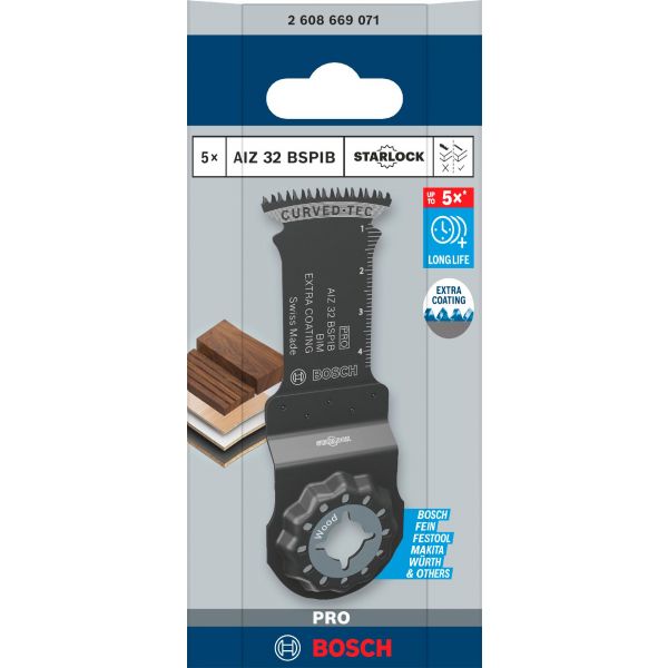 Bosch Lâmina Multiferramentas PRO AIZ 32 BSPIB Multi Material 32x50 mm 5 Unidades