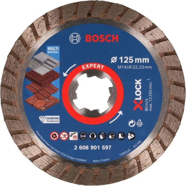 Bosch Professional Expert Turbo X-lock 125 Mm Multimaterial Diamond Disc Transparente