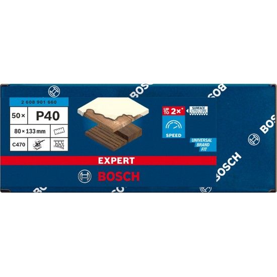 Lixa EXPERT C470, 80 x 133 mm, G 40, 50 unidades refª 2608901660 BOSCH