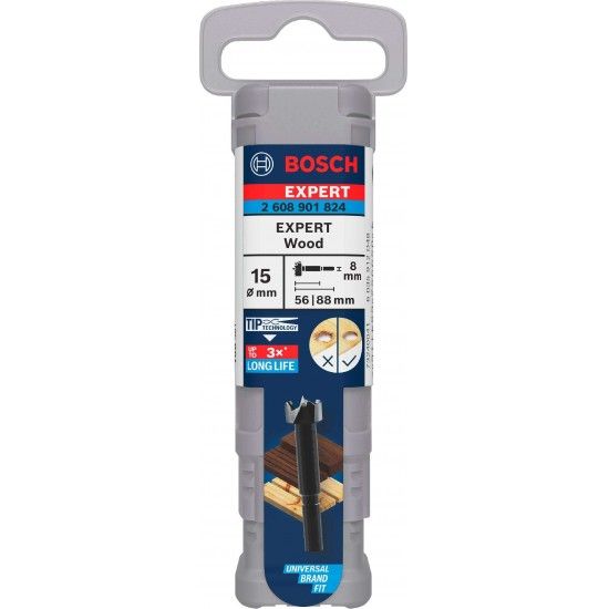 Broca EXPERT Wood Forstner, 15mm refª 2608901824 BOSCH
