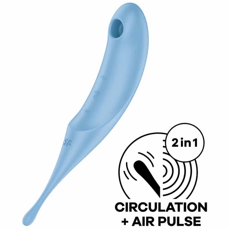 Satisfyer – Estimulador E Vibrador De Pulso Twirling Pro Air Azul