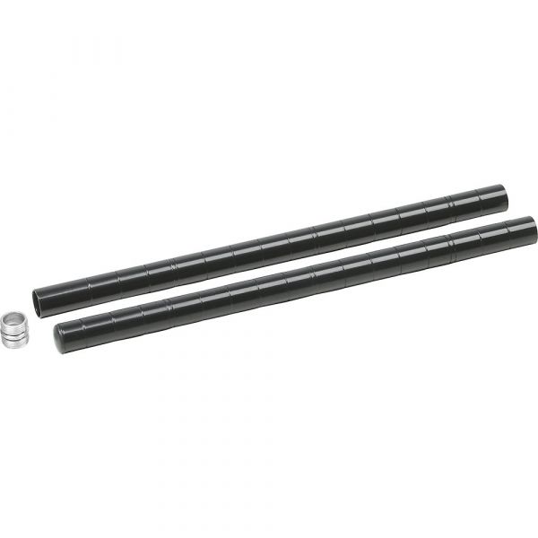 Kaiser+kraft Poste para Mesa Rodas, Comprimento 860 mm, Preto Preto Profundo Ral 9005 - M6721554-532859