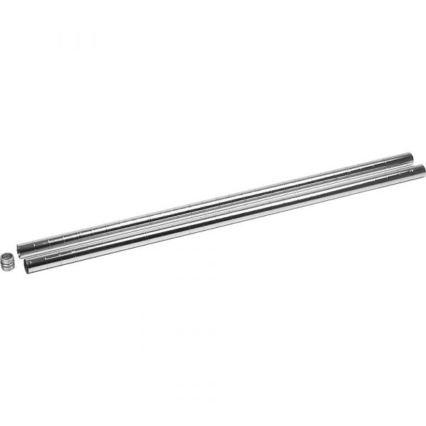 Kaiser+kraft Poste para Mesa em Grade de Arame Rodas, Comprimento 750 mm, Embalagem de 2 Unid., Cromado Cromado - M6722273-480100