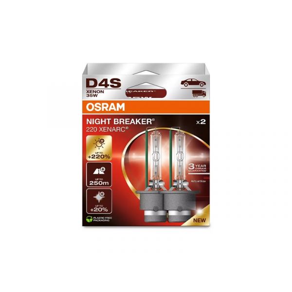 Osram Kit 2 Lâmpadas D4S 42V/35W Night Beaker® 220 Hb 42 - 66440XN2-2HB