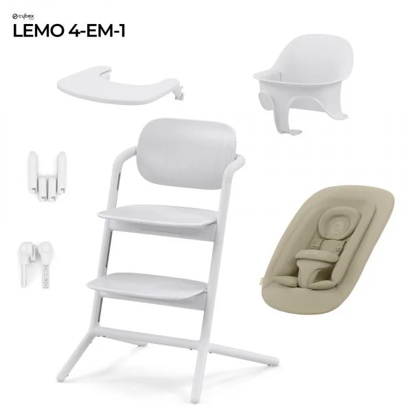 Cybex Conjunto Lemo Nova Geração 4 em 1 All White