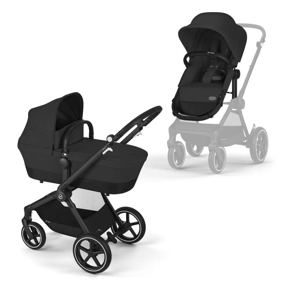 Carrinho Cybex Eos Lux 2 em 1 BLK Moon Black - Chassis Preto