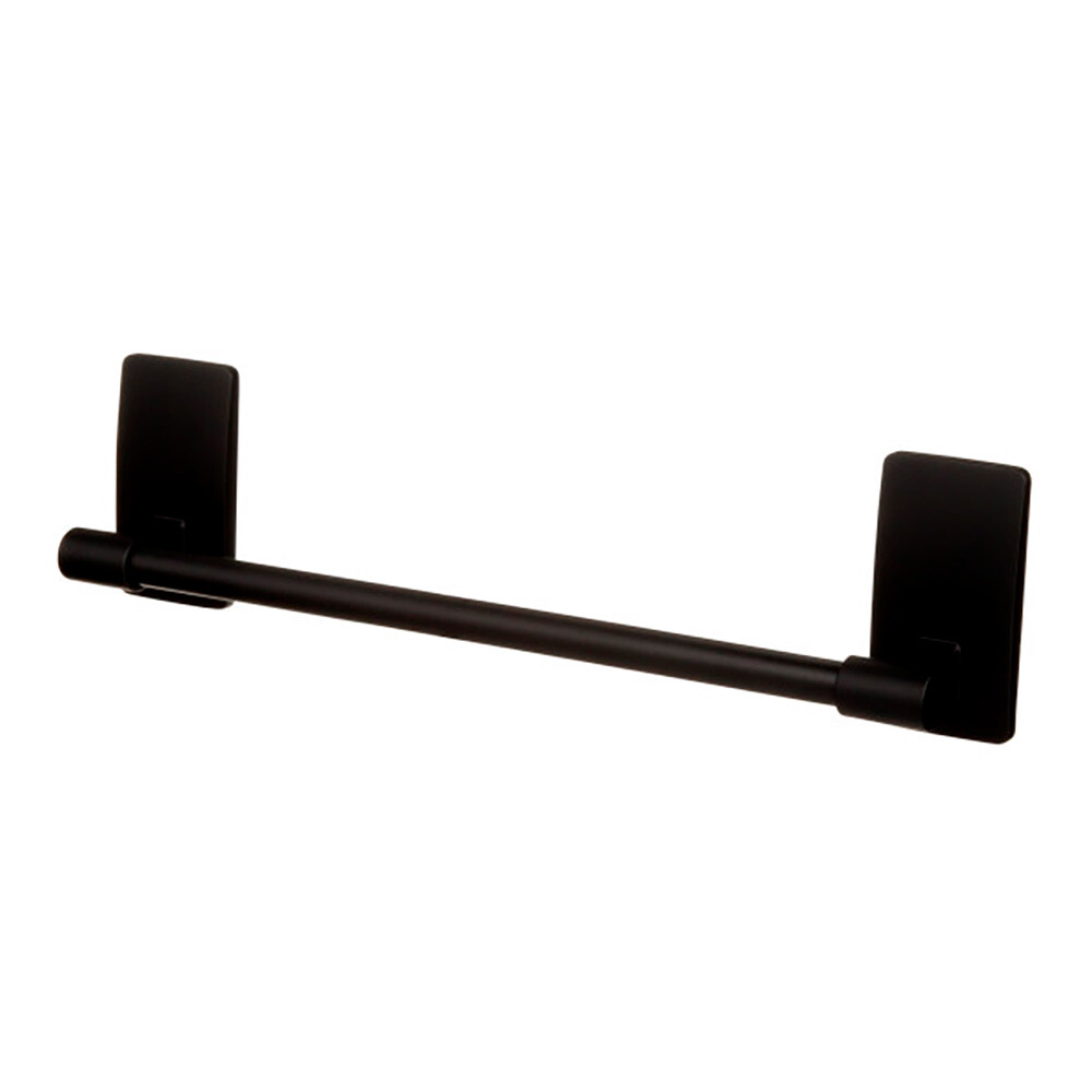 Barra de toalha, preto mate, 299 x 77 x 47 mm, 1 unid. + 4 tiras, max 1,3 kg