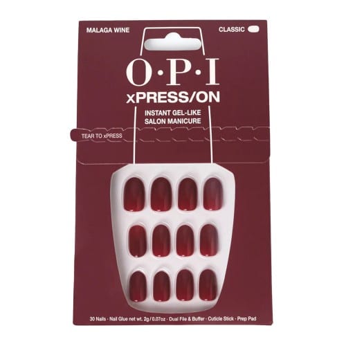 Opi Xpress-On Uñas Artificiales Tonos Icónicos Malaga Wine 30 U