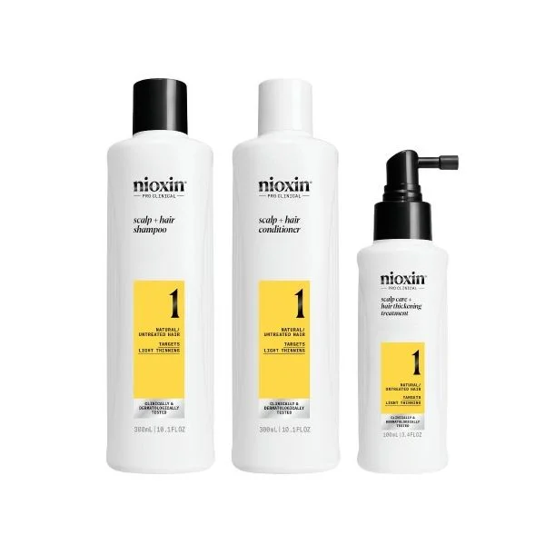 Nioxin Sistema 1 para Cabelo Natural com Perda de Densidade Ligeira Pack XXL