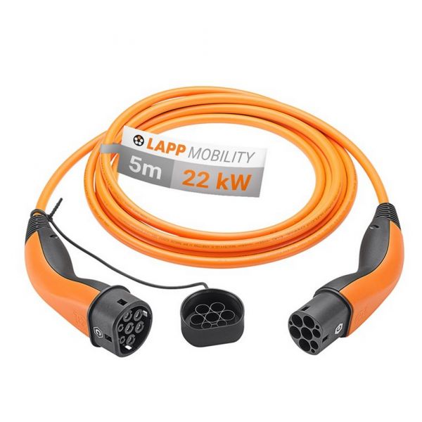 Lapp Extensão de Carregamento Trifásico P/ Carro Elétrico Tipo2 32a (22kw) Ip55 5 Mts - 61789