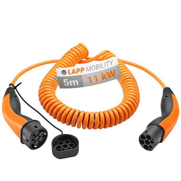 Lapp Extensão de Carregamento em Espiral Trifásico P/ Carro Elétrico Tipo2 20a (11kw) Ip55 5 Mts - 61799