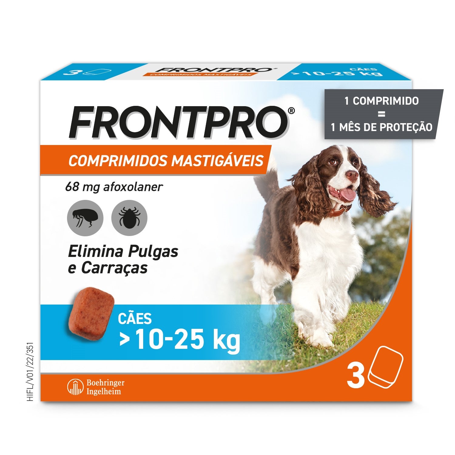 FRONTPRO Antipulgas e Carraças Cão 10-25 kg 3 Comprimidos