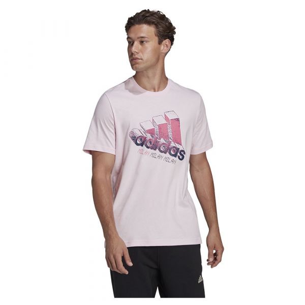 Adidas Milan Logo Carrier Short Sleeve T-shirt Rosa M Homem