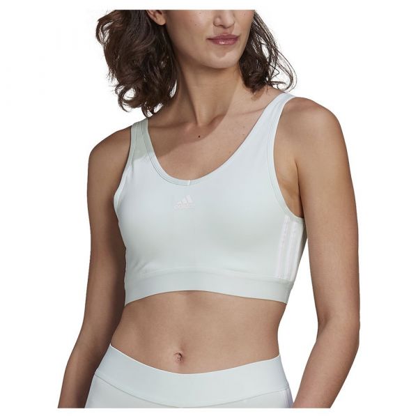 Adidas Top Essentials 3 Bandas Con Copas Extraibles Sleeveless T-shirt Branco M Mulher