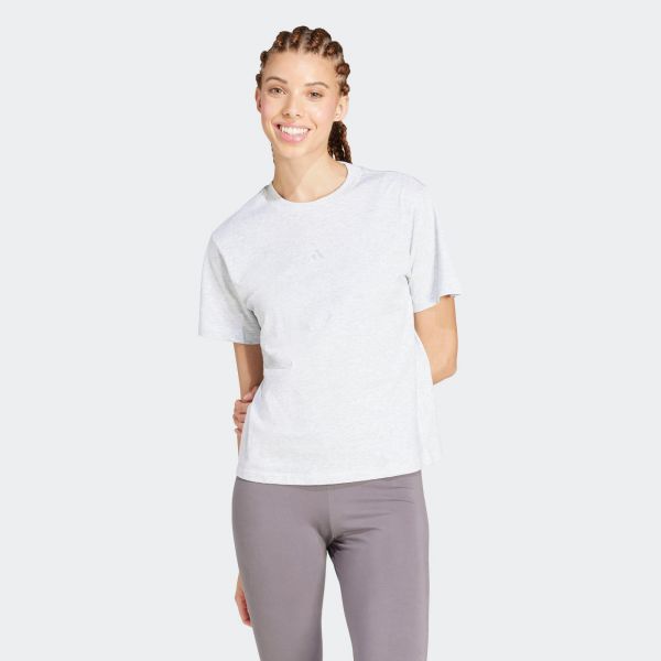 Adidas T-shirt de Fitness em Algodão cinzento-2XL